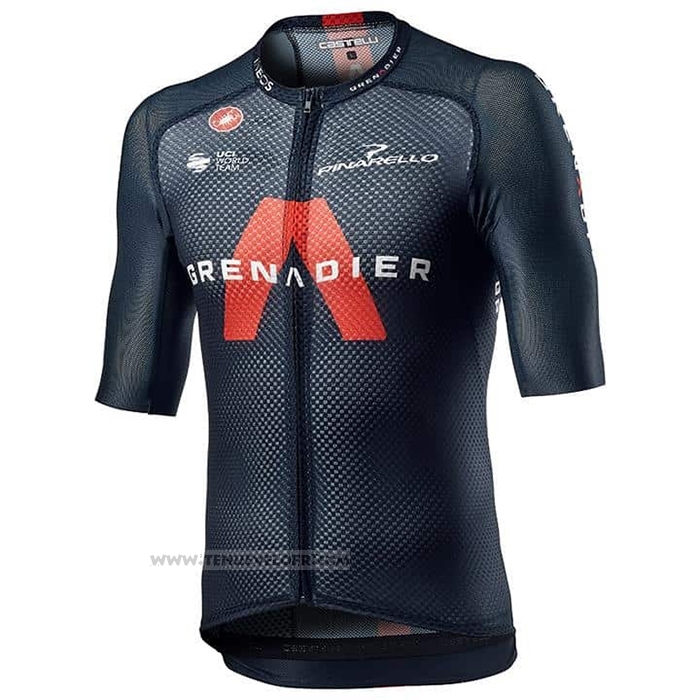 2021 Maillot Cyclisme Ineos Grenadiers Fonce Bleu Manches Courtes et Cuissard